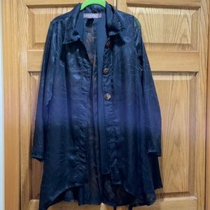 Black polyester Lacey cardigan size large